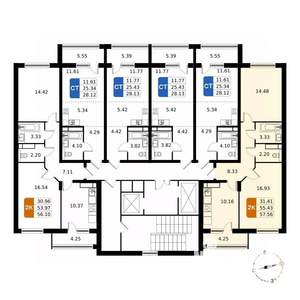 2-к квартира, вторичка, 58м2, 17/17 этаж