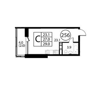 Студия квартира, строящийся дом, 29м2, 10/12 этаж