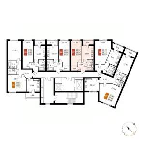 1-к квартира, строящийся дом, 38м2, 14/17 этаж