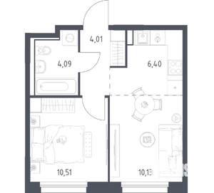 1-к квартира, вторичка, 35м2, 12/16 этаж