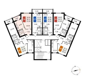 1-к квартира, вторичка, 42м2, 9/17 этаж