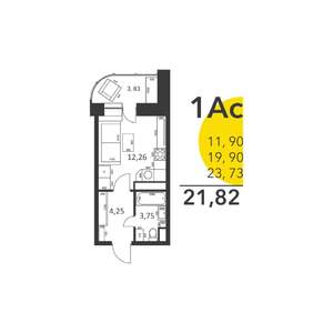 Студия квартира, сданный дом, 21м2, 15/17 этаж