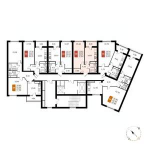 1-к квартира, строящийся дом, 38м2, 6/17 этаж
