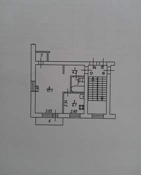 1-к квартира, вторичка, 32м2, 4/4 этаж
