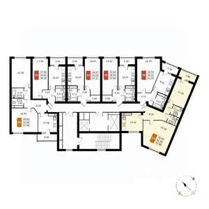 2-к квартира, вторичка, 64м2, 6/17 этаж