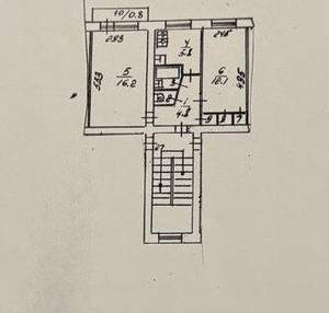 2-к квартира, вторичка, 43м2, 3/5 этаж