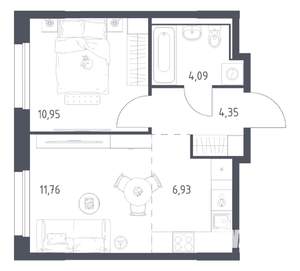 1-к квартира, вторичка, 38м2, 13/16 этаж