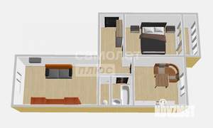 2-к квартира, вторичка, 48м2, 2/5 этаж