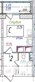 Студия квартира, вторичка, 22м2, 10/18 этаж