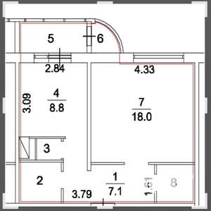 1-к квартира, вторичка, 40м2, 10/10 этаж