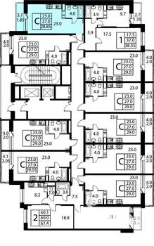 2-к квартира, строящийся дом, 61м2, 5/12 этаж