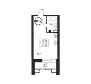 1-к квартира, строящийся дом, 29м2, 2/12 этаж