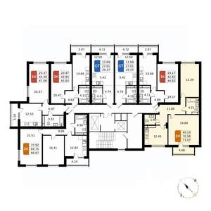 2-к квартира, вторичка, 73м2, 7/17 этаж