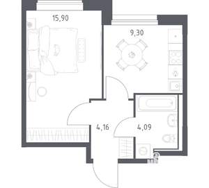 1-к квартира, вторичка, 33м2, 17/17 этаж