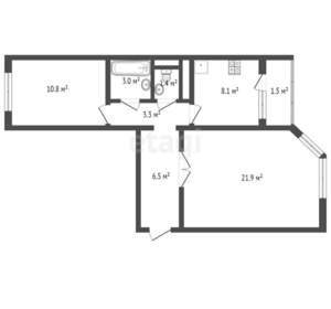 2-к квартира, вторичка, 55м2, 5/17 этаж