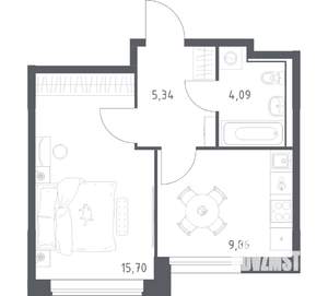 1-к квартира, вторичка, 35м2, 17/17 этаж
