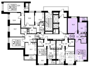1-к квартира, вторичка, 38м2, 8/12 этаж