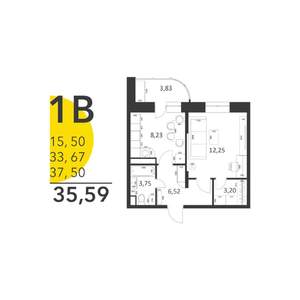 1-к квартира, вторичка, 35м2, 8/17 этаж
