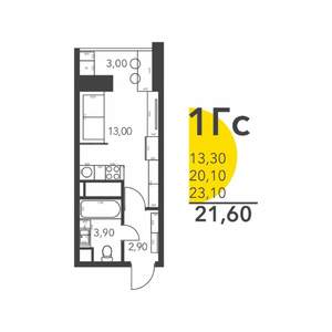 Студия квартира, вторичка, 22м2, 7/17 этаж