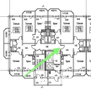 2-к квартира, сданный дом, 62м2, 7/17 этаж