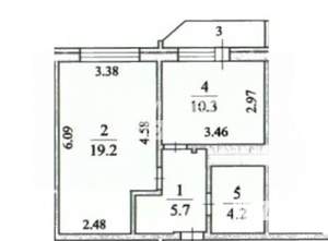 1-к квартира, вторичка, 39м2, 6/8 этаж