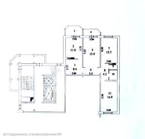 3-к квартира, вторичка, 78м2, 2/17 этаж