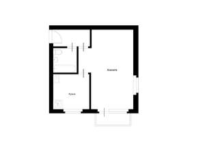 1-к квартира, вторичка, 30м2, 4/4 этаж