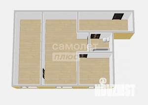 2-к квартира, вторичка, 44м2, 1/4 этаж