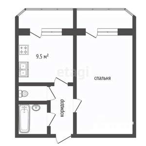 1-к квартира, вторичка, 38м2, 9/14 этаж