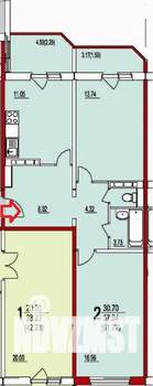 2-к квартира, вторичка, 62м2, 6/17 этаж