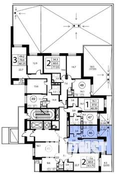 3-к квартира, строящийся дом, 80м2, 2/12 этаж
