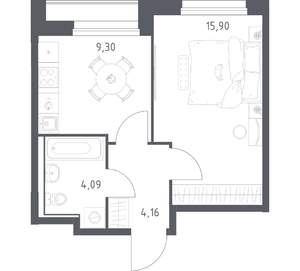 1-к квартира, вторичка, 33м2, 2/17 этаж