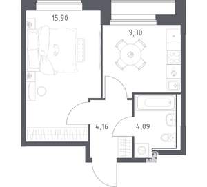 1-к квартира, вторичка, 33м2, 2/17 этаж