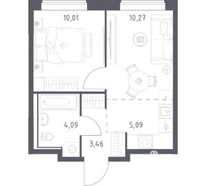 1-к квартира, вторичка, 33м2, 9/17 этаж