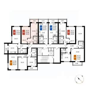 1-к квартира, вторичка, 46м2, 9/17 этаж