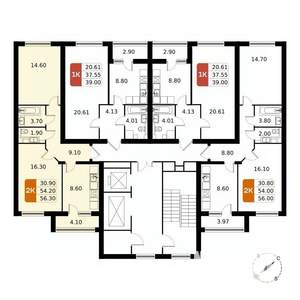 2-к квартира, вторичка, 56м2, 12/17 этаж