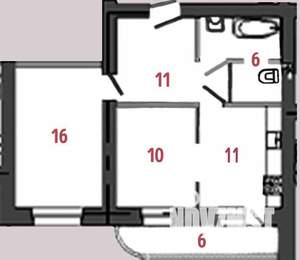 2-к квартира, вторичка, 55м2, 9/14 этаж
