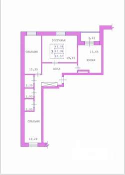 3-к квартира, вторичка, 85м2, 9/17 этаж