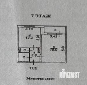1-к квартира, вторичка, 39м2, 7/17 этаж