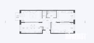 3-к квартира, сданный дом, 80м2, 4/17 этаж