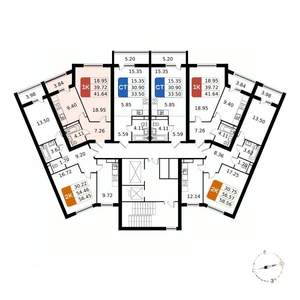1-к квартира, вторичка, 42м2, 7/17 этаж