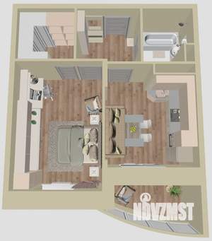 1-к квартира, сданный дом, 46м2, 11/17 этаж