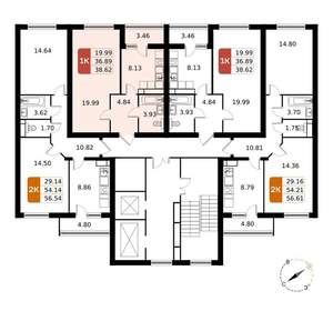 1-к квартира, вторичка, 39м2, 9/17 этаж