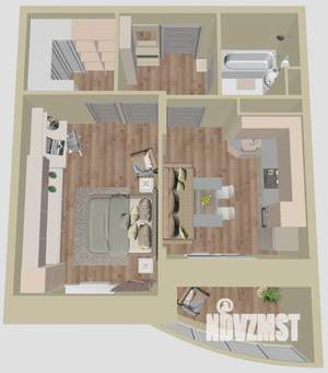 1-к квартира, сданный дом, 46м2, 17/17 этаж