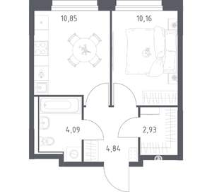 1-к квартира, вторичка, 33м2, 2/17 этаж