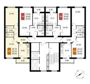 2-к квартира, вторичка, 57м2, 11/17 этаж