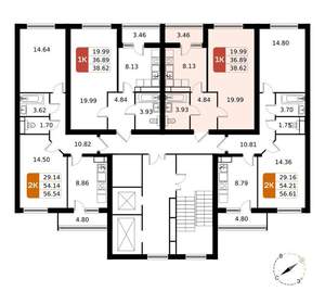 1-к квартира, вторичка, 39м2, 9/17 этаж