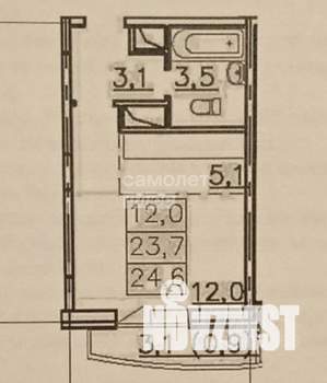 Студия квартира, вторичка, 24м2, 17/17 этаж