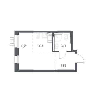 Студия квартира, вторичка, 21м2, 16/17 этаж