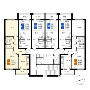 2-к квартира, вторичка, 56м2, 9/17 этаж